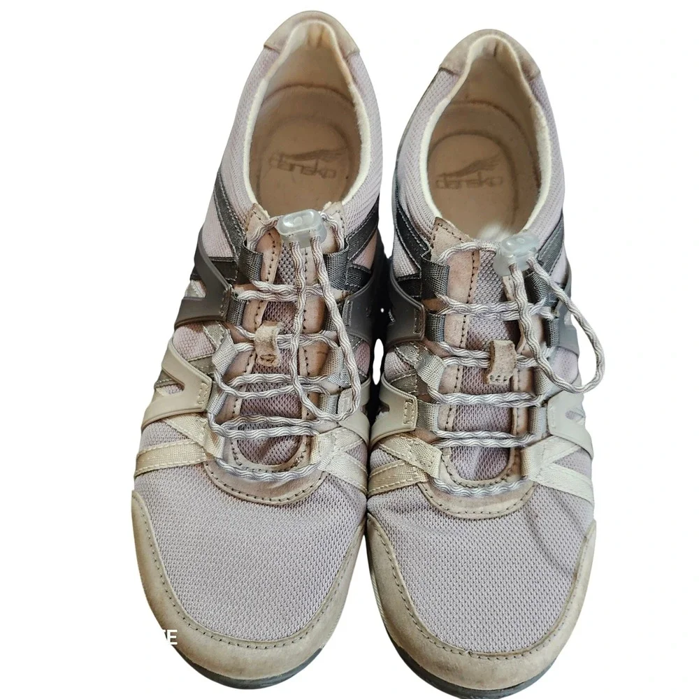 Dansko Henriette Sneakers Womens EU 40 Gray Leather Fabric Walking Comfort Shoes